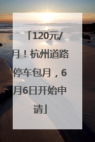 120元/月！杭州道路停车包月，6月6日开始申请